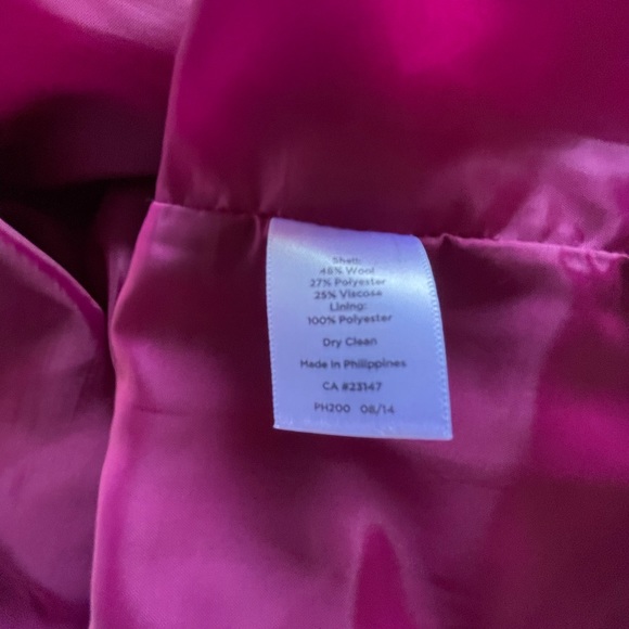 Talbots Magenta Wool Blend Skirt. - Picture 3 of 5